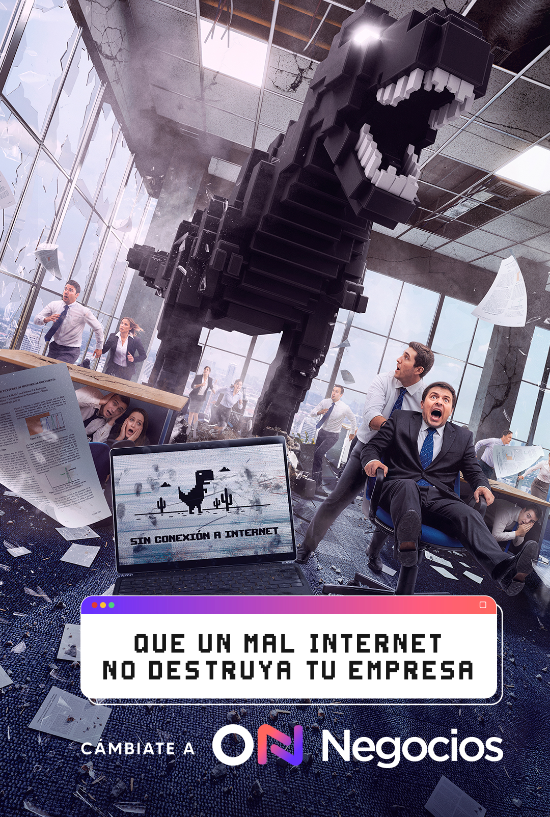 Fondo: Banner de fibra óptica